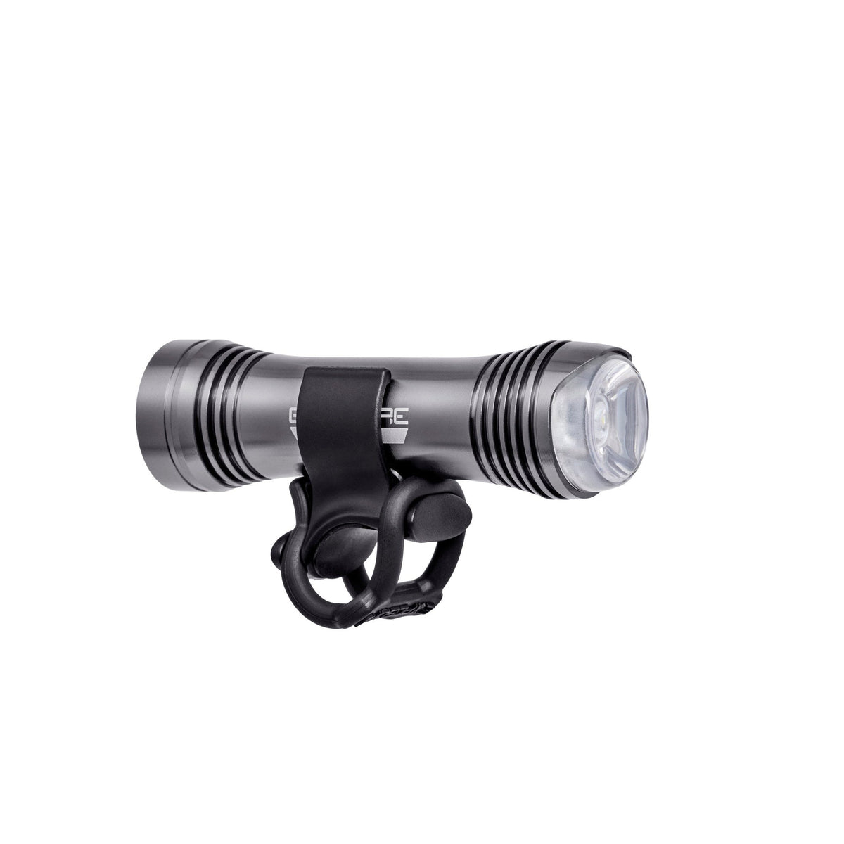 Exposure Lights Sirius 11 rechargeable front bicycle light with gunmetal grey CNC-machined aluminium body, 1300-lumen output and USB-C charging.