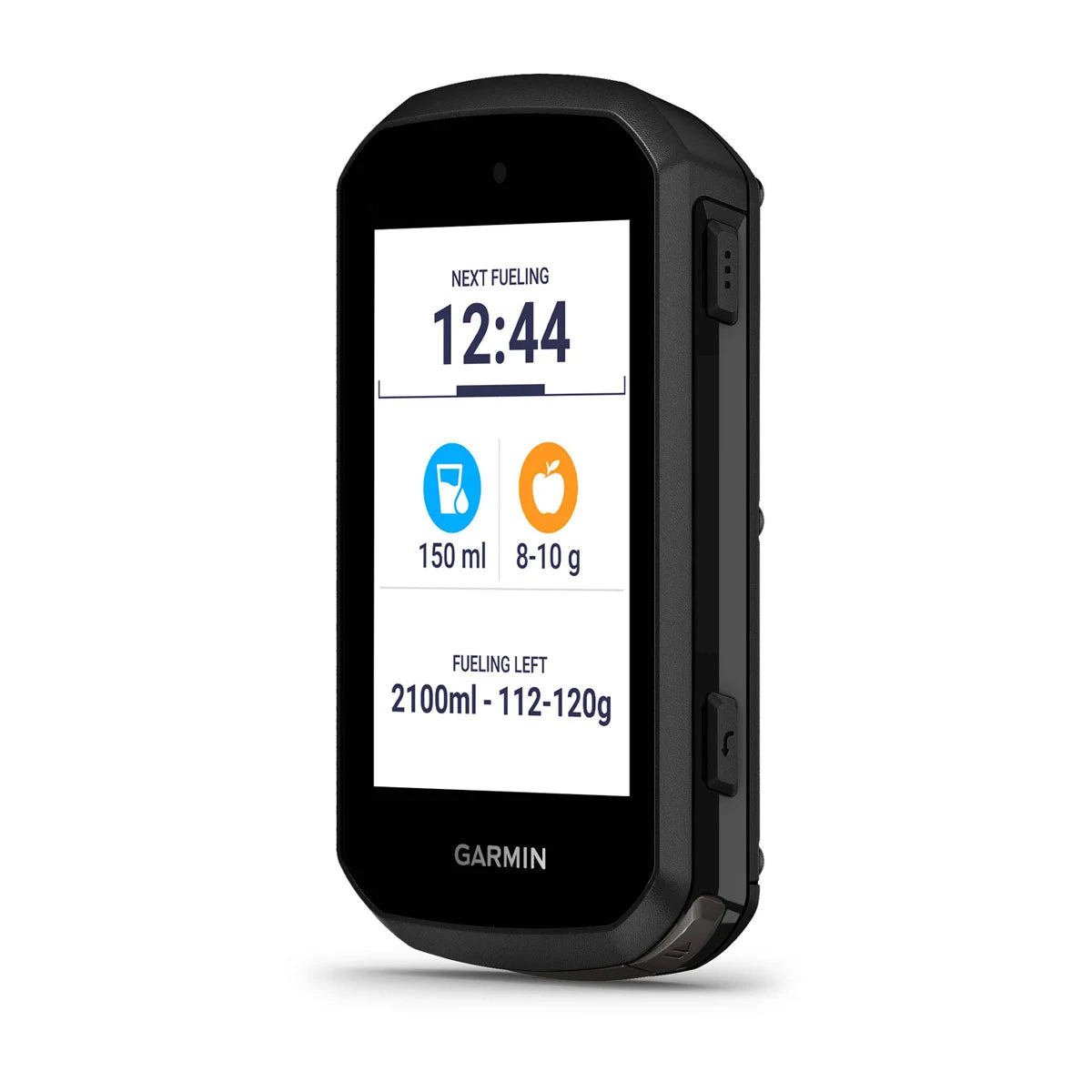 Garmin Edge 850 GPS cycling computer with colour touchscreen home screen left side view