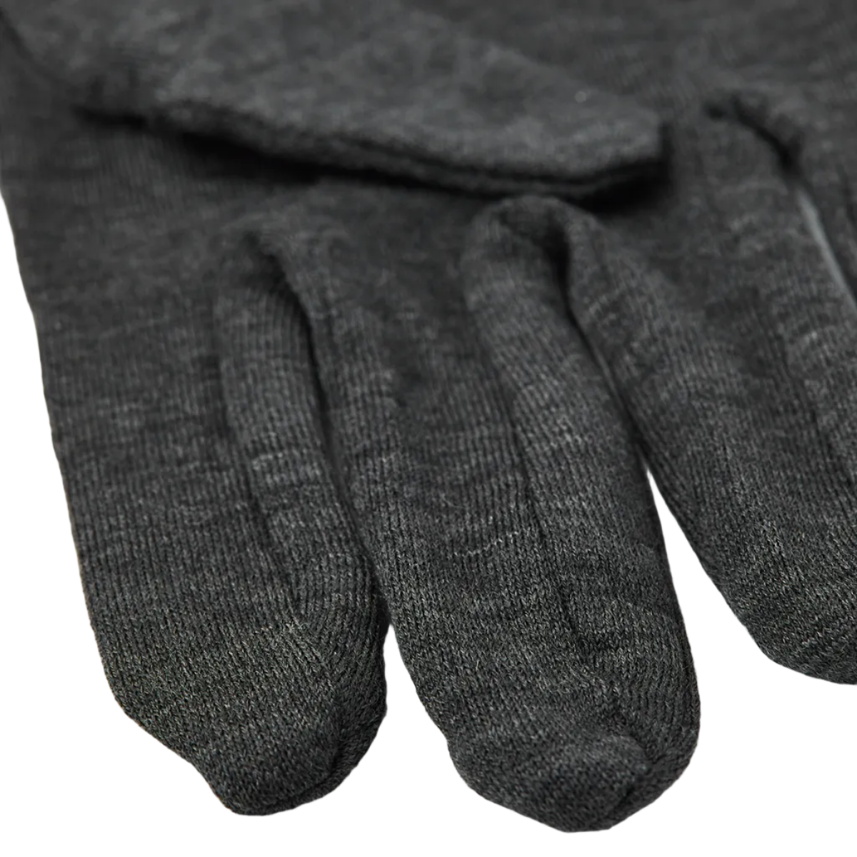 Hestra Merino Wool Liner Active 5-Finger gloves in Charcoal, lightweight merino wool blend glove liners for winter cycling and outdoor activities.