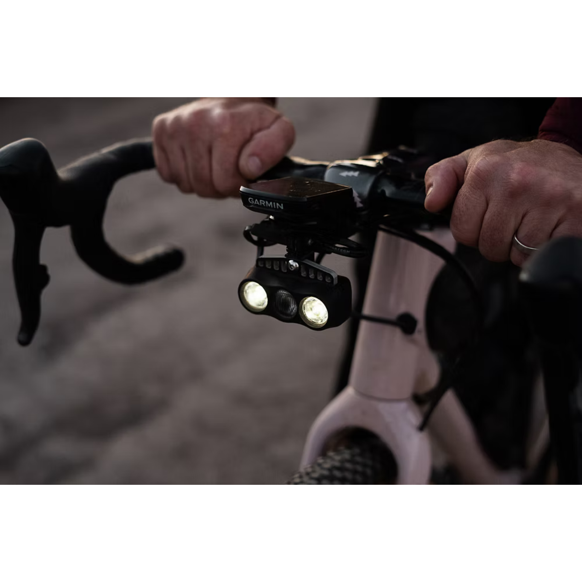 Bicycle handlebar with ultra race light attached