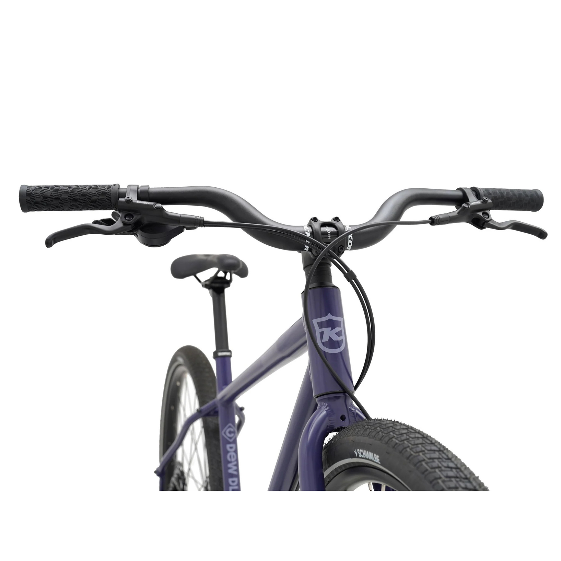 Kona Dew DL in Satin Future Dusk handlebar front view