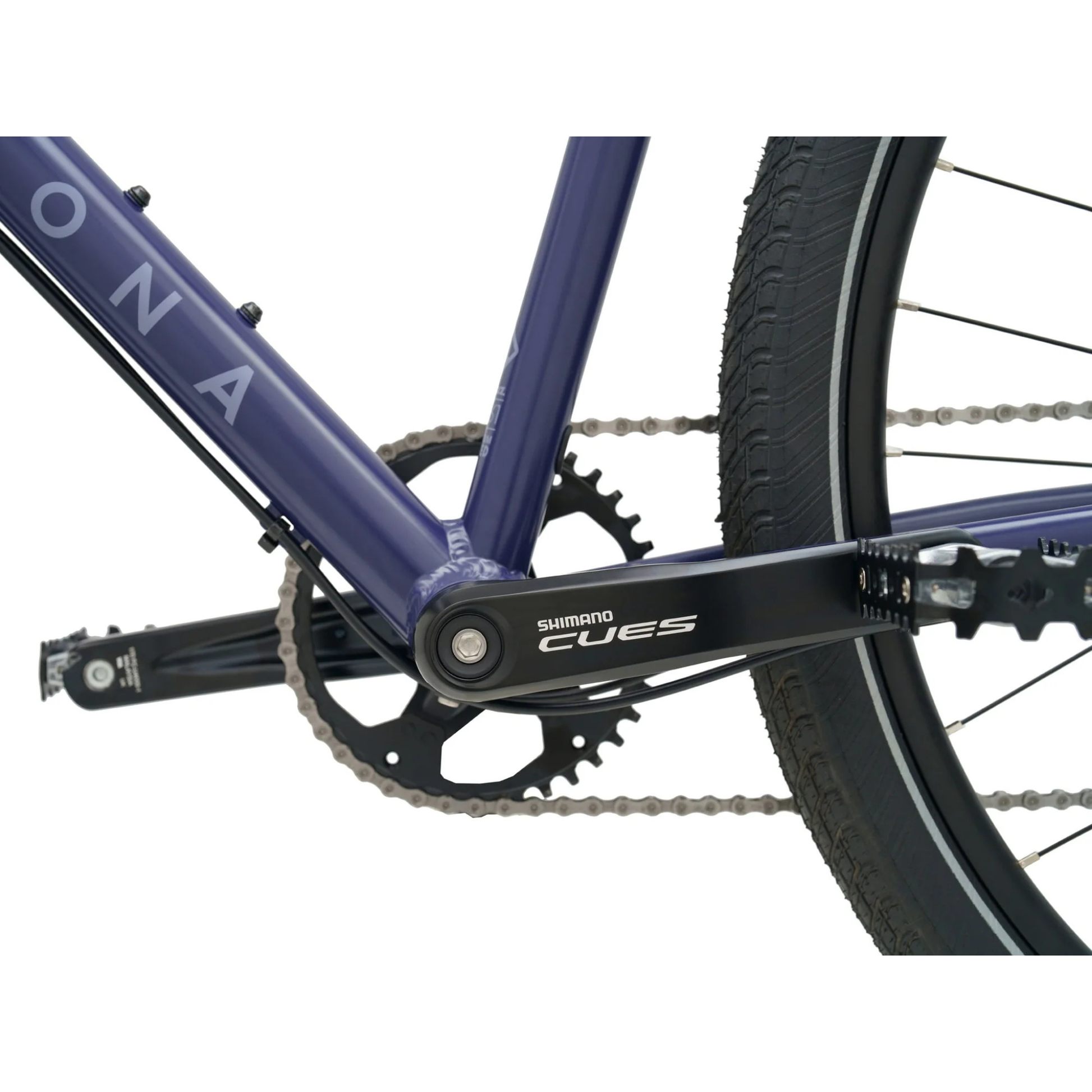 Kona Dew DL in Satin Future Dusk arm crank close up view