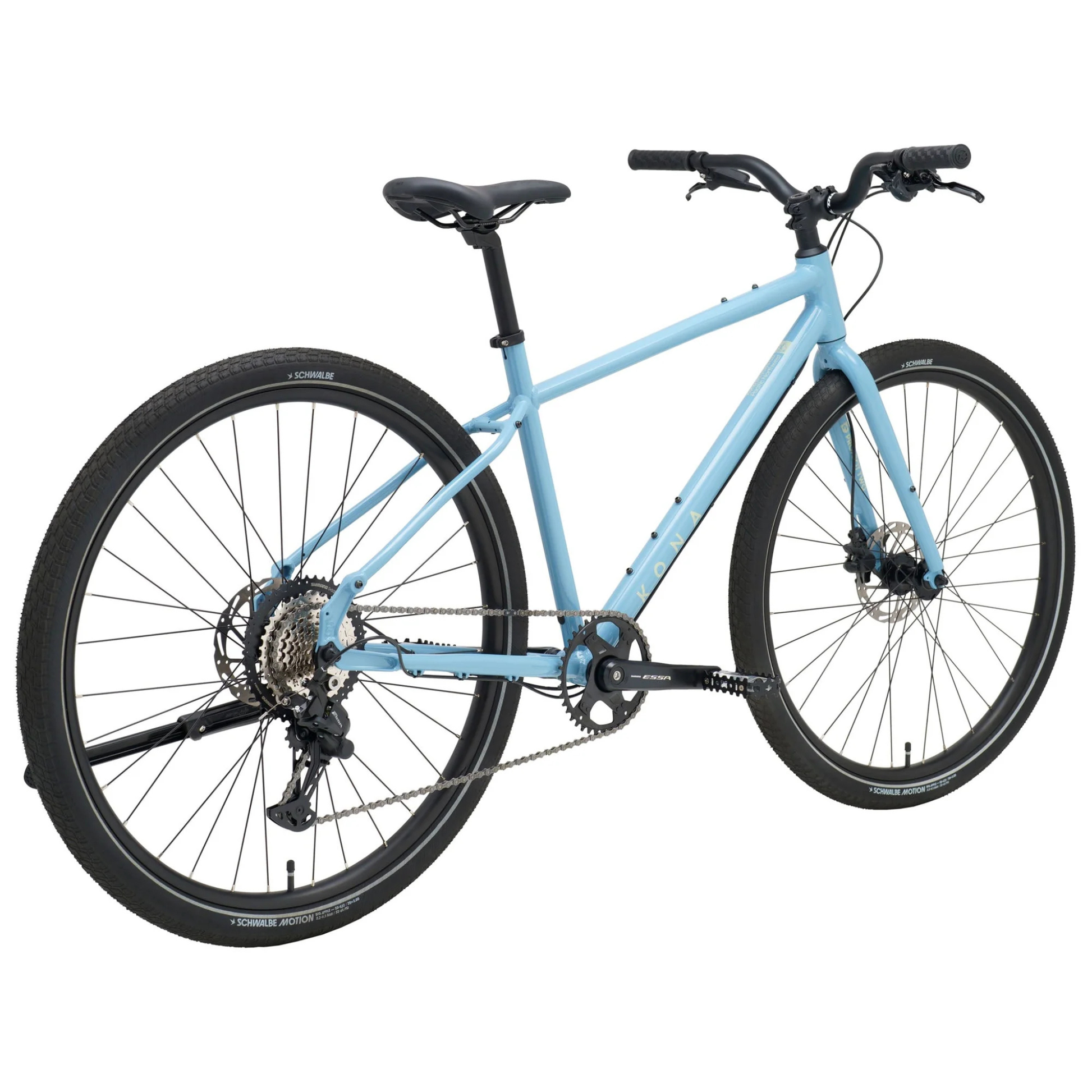 Kona Dew in Gloss Niagra with Laurel Decals complete bike right back view
