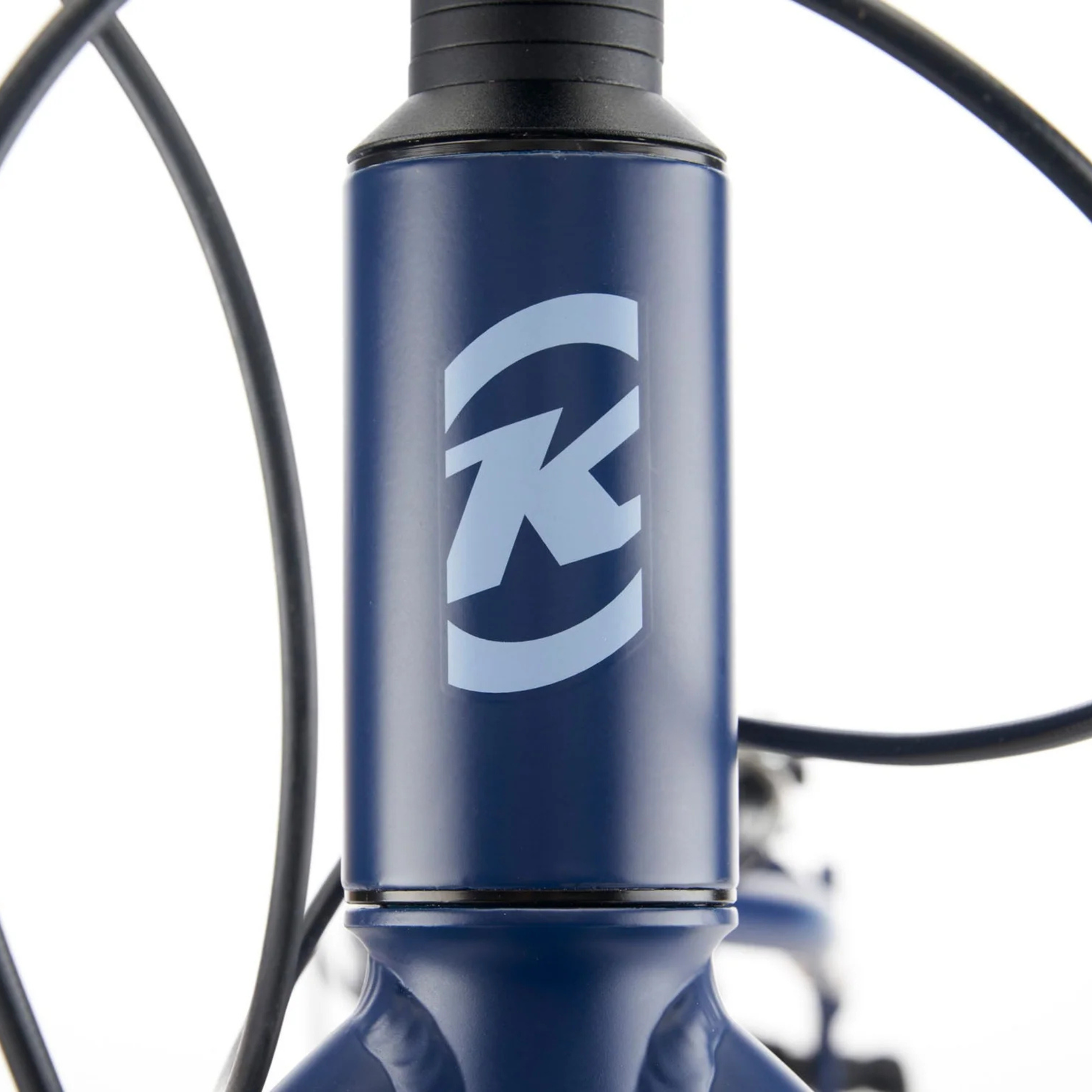 Kona Hula 24" kids mountain bike front tube close up logo detail