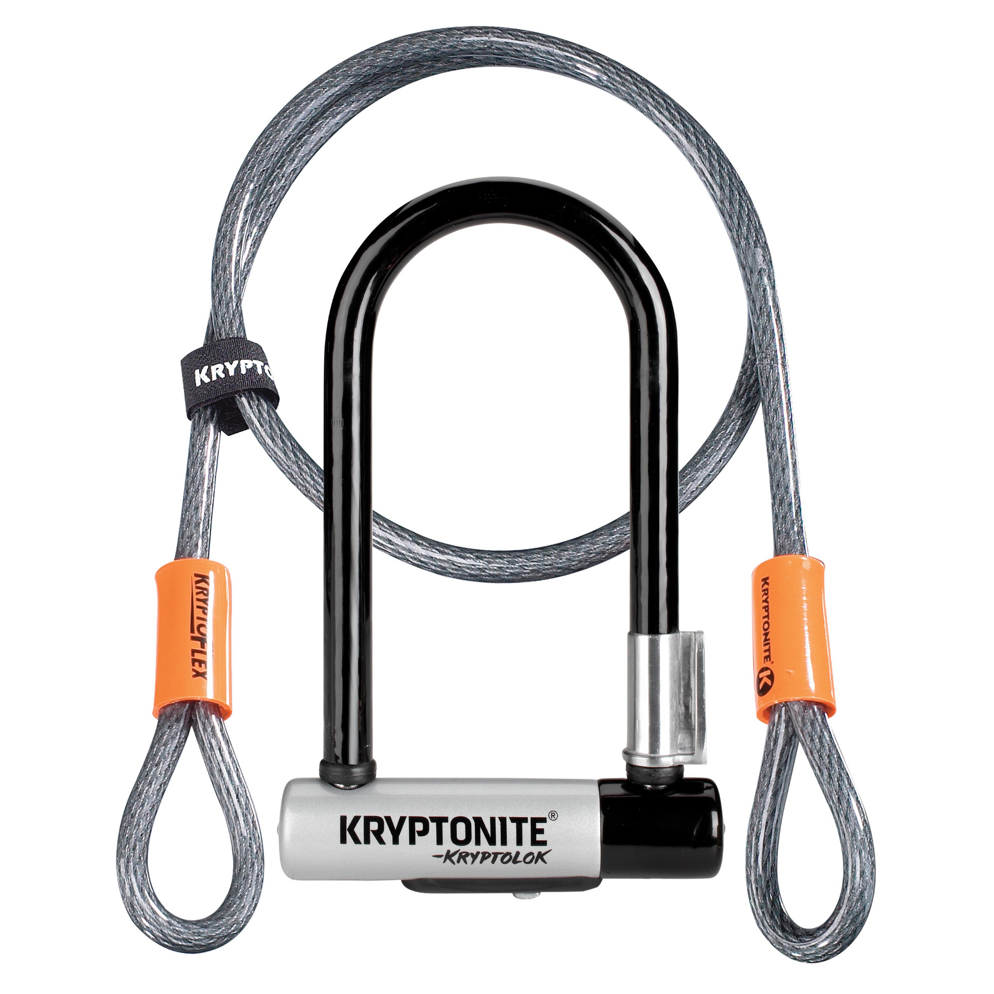 Kryptonite KryptoLok Mini‑7 U‑Lock with 4 ft KryptoFlex cable