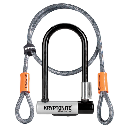 Kryptonite KryptoLok Mini‑7 U‑Lock with 4 ft KryptoFlex cable