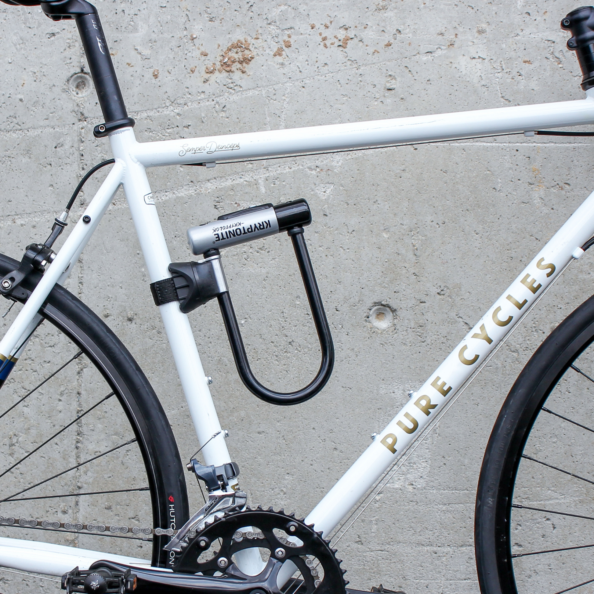 Kryptonite KryptoLok Mini‑7 U‑Lock mounted to a bike