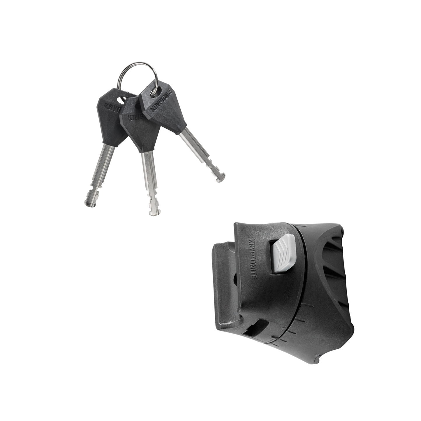 Kryptonite New York Diamond U-Lock  frame bracket and keys close up