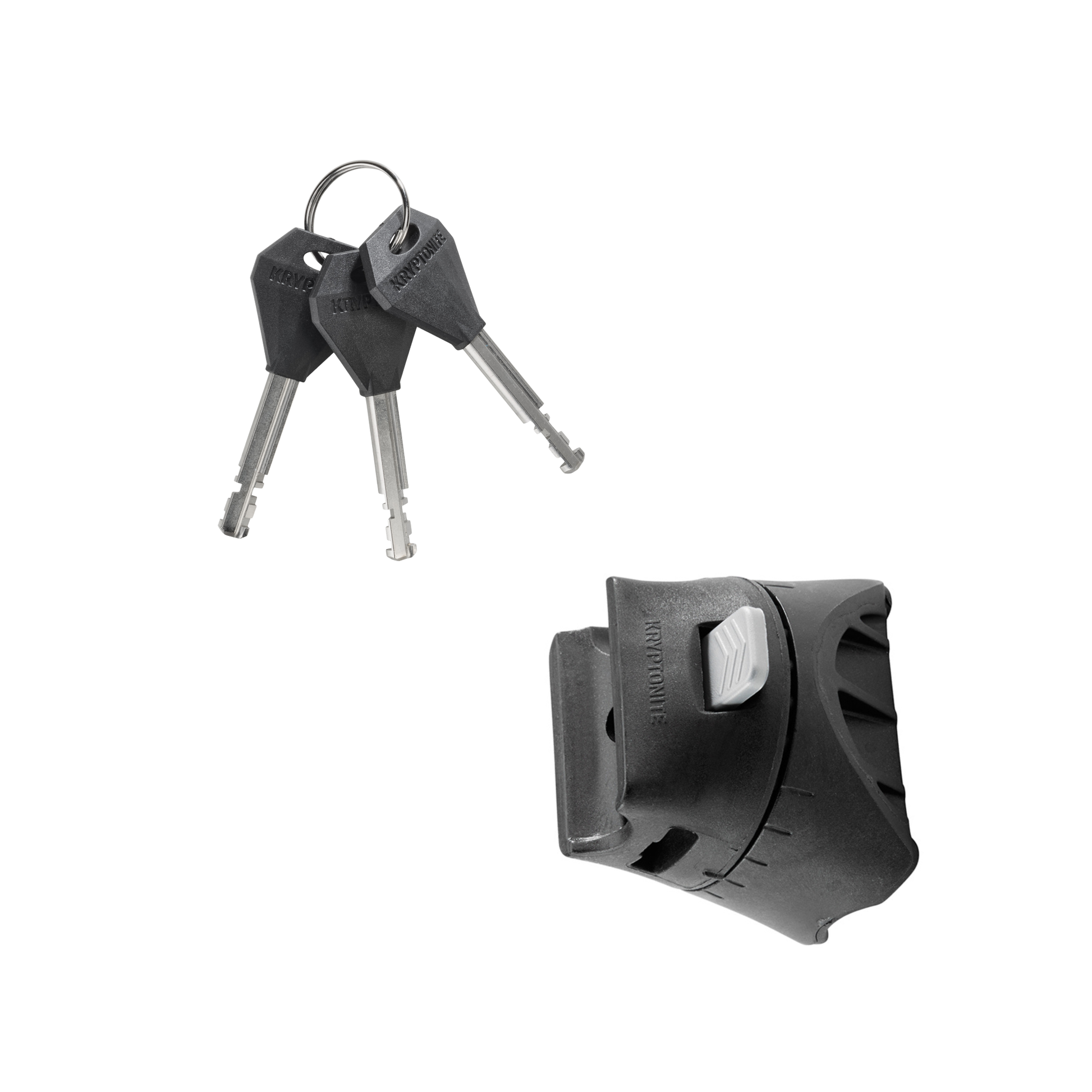 Kryptonite New York Diamond U-Lock  frame bracket and keys close up