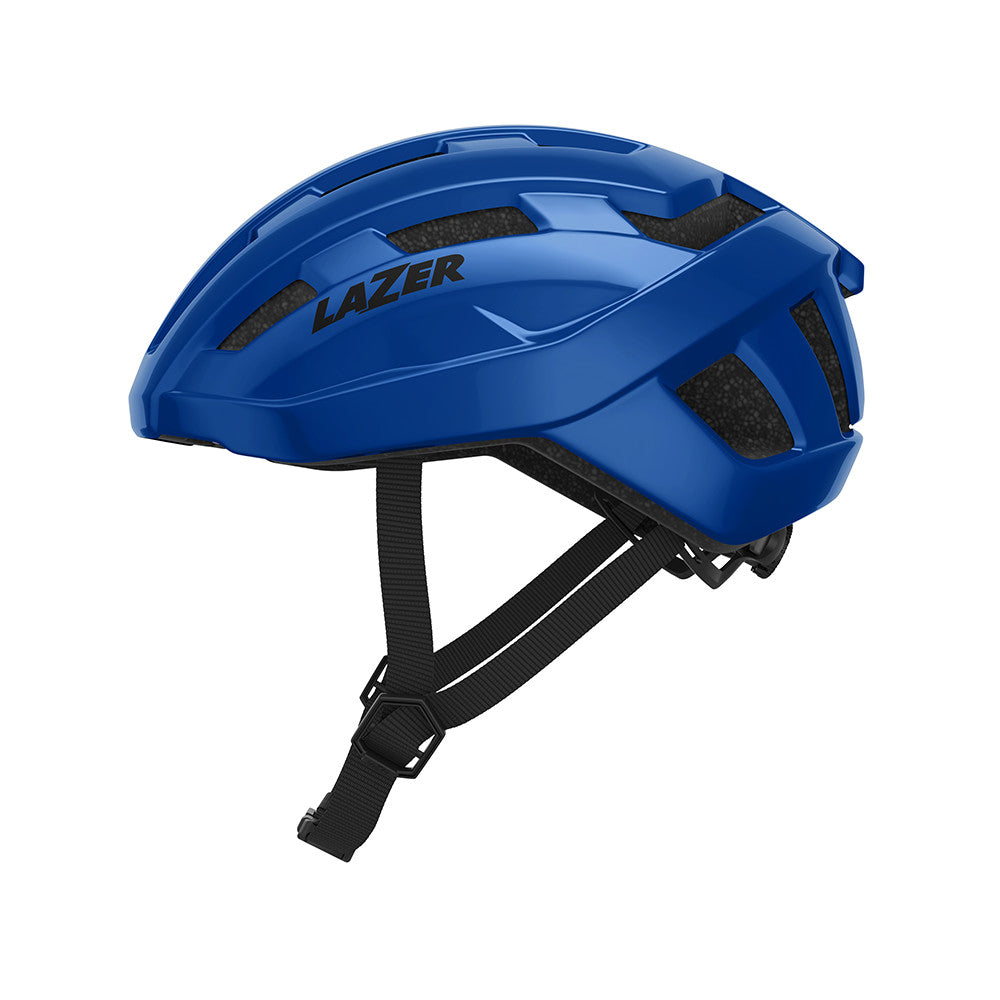 Lazer Tempo KinetiCore helmet blue left side view