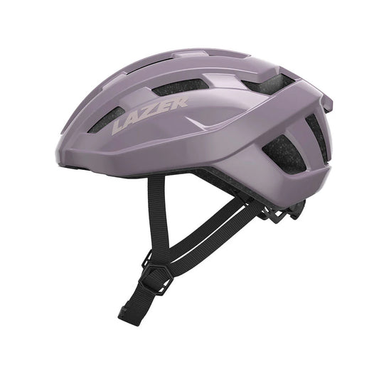 Lazer Tempo KinetiCore helmet mulberry left side view