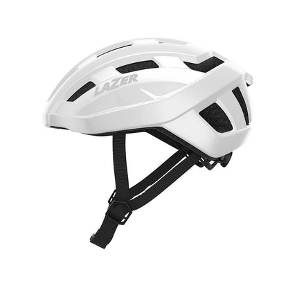 Lazer Tempo KinetiCore helmet white left side view