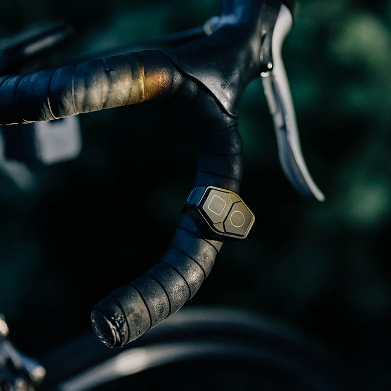 Magicshine EVO 1100 bike light remore control installed on a drop bar right side