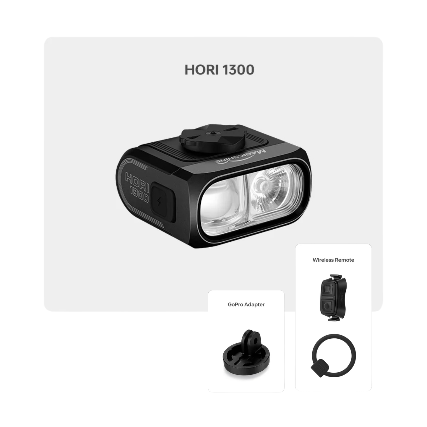 Magicshine Hori 1300 dual beam cycling light with accessories 