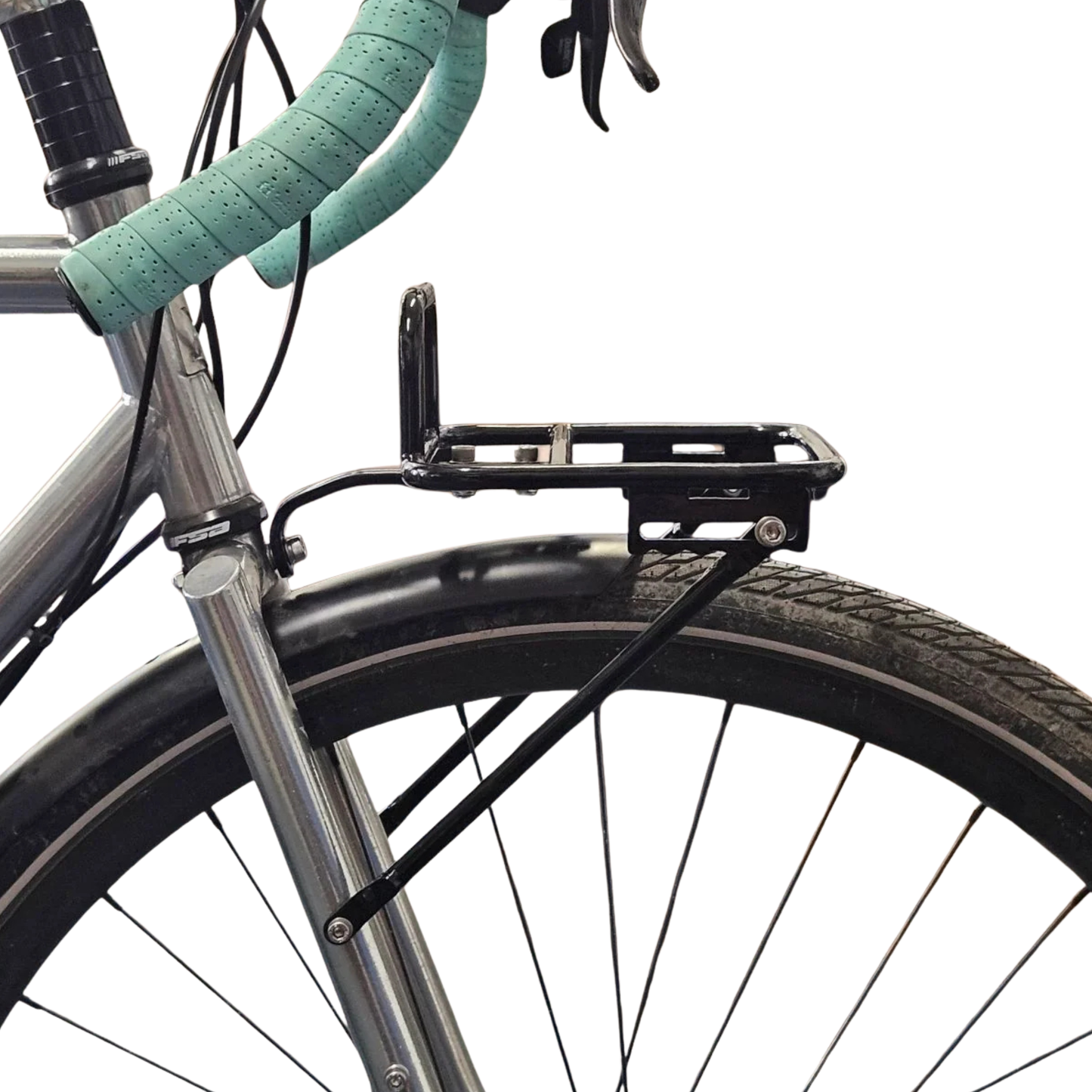 Memento Ant Rack V5 black installed on a bike left side view