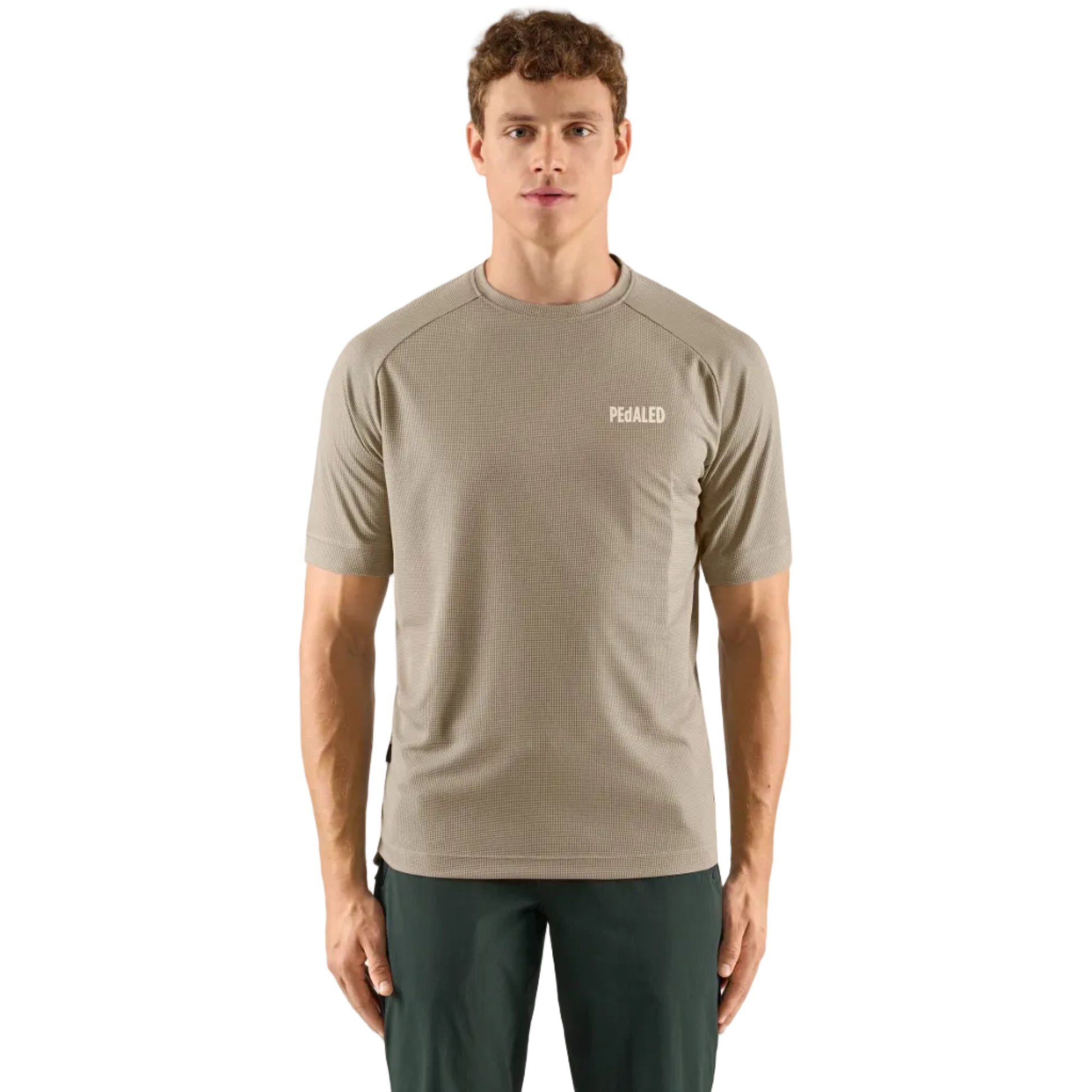 PeDaLED Yuma Trail Power Dry Tee is a cycling tech tee for gravel, trail and bikepacking available in grey and orange