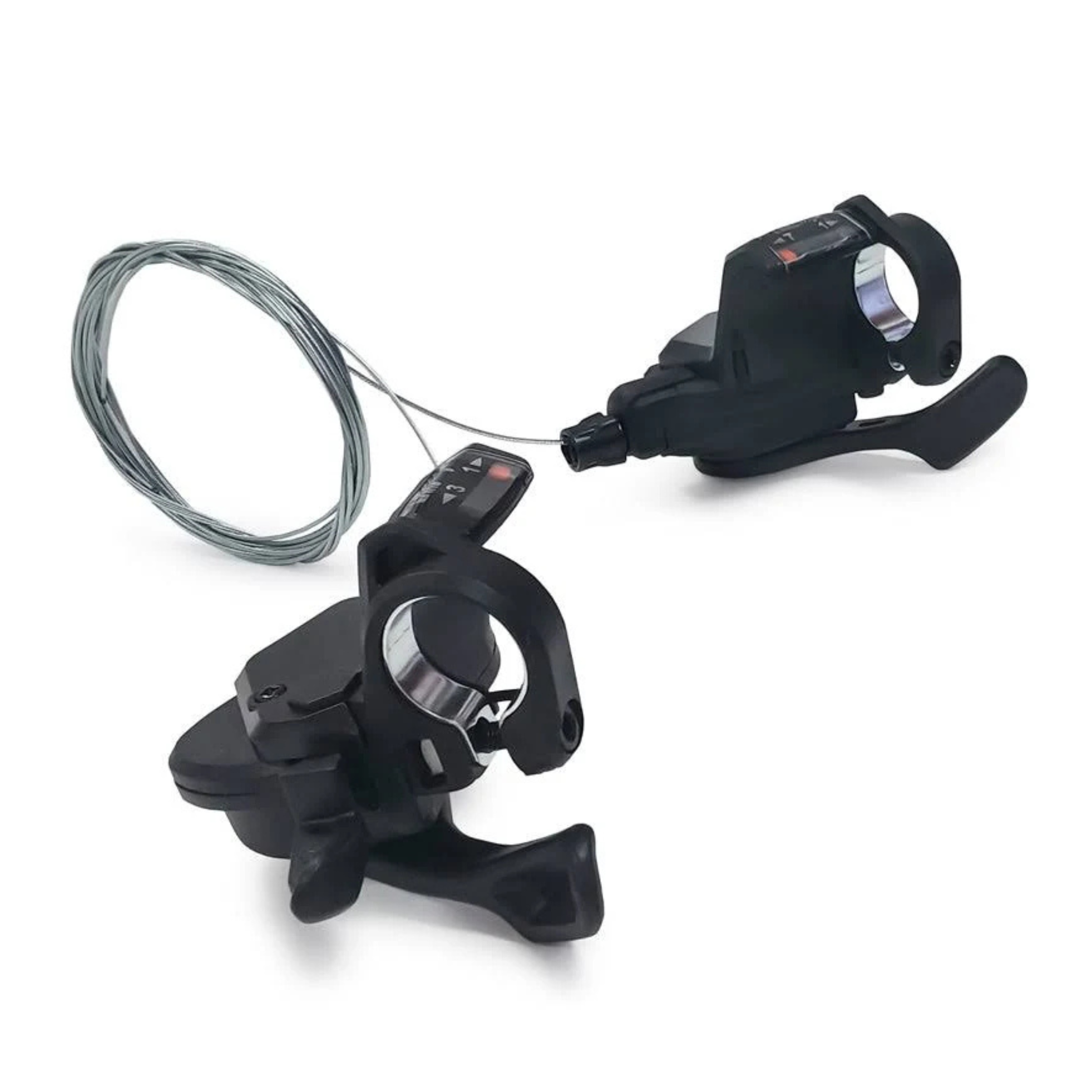 microSHIFT Mezzo 7-speed thumb-tap shifter set side view