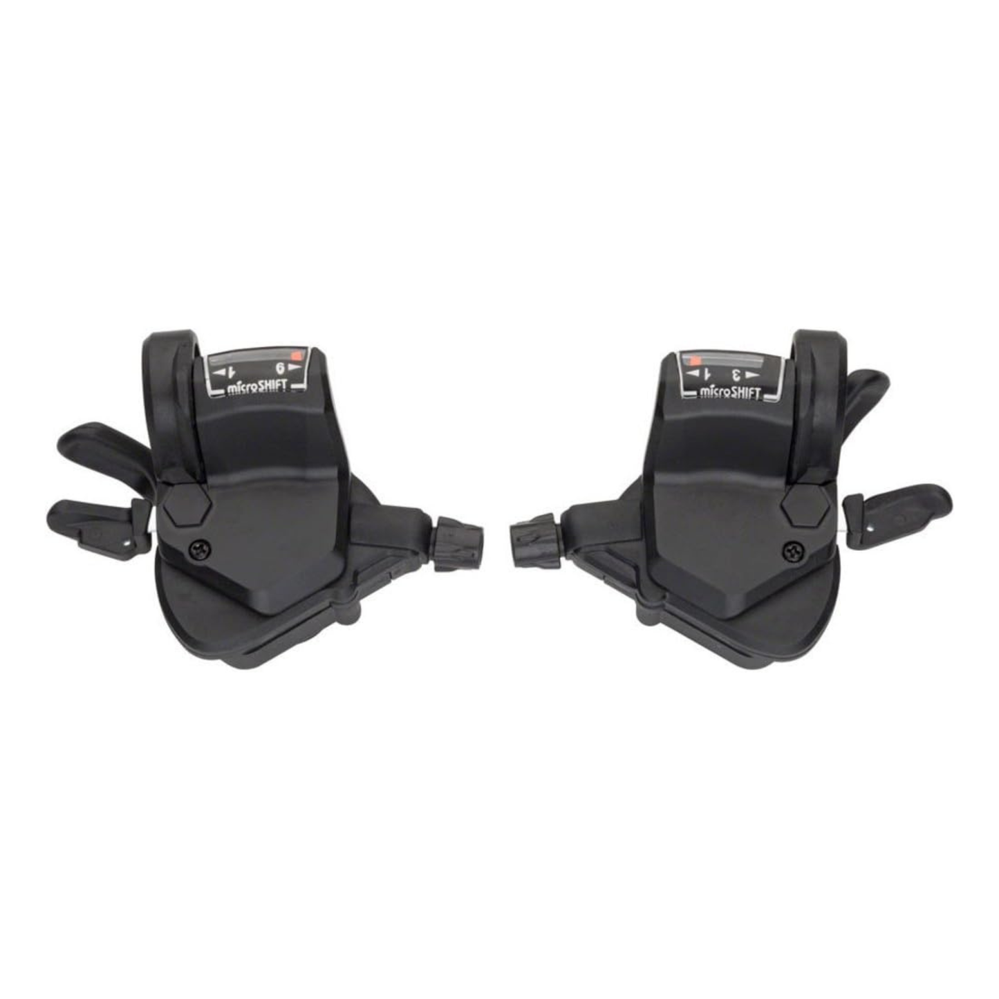 microSHIFT TS39-9 3x9 thumb-tap shifter set with optical display