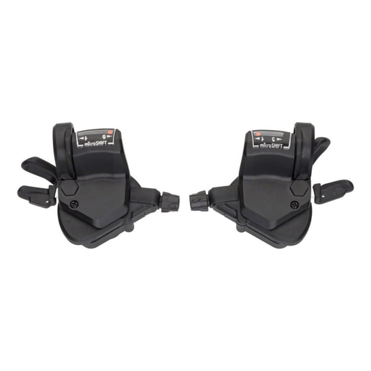 microSHIFT TS39-9 3x9 thumb-tap shifter set with optical display