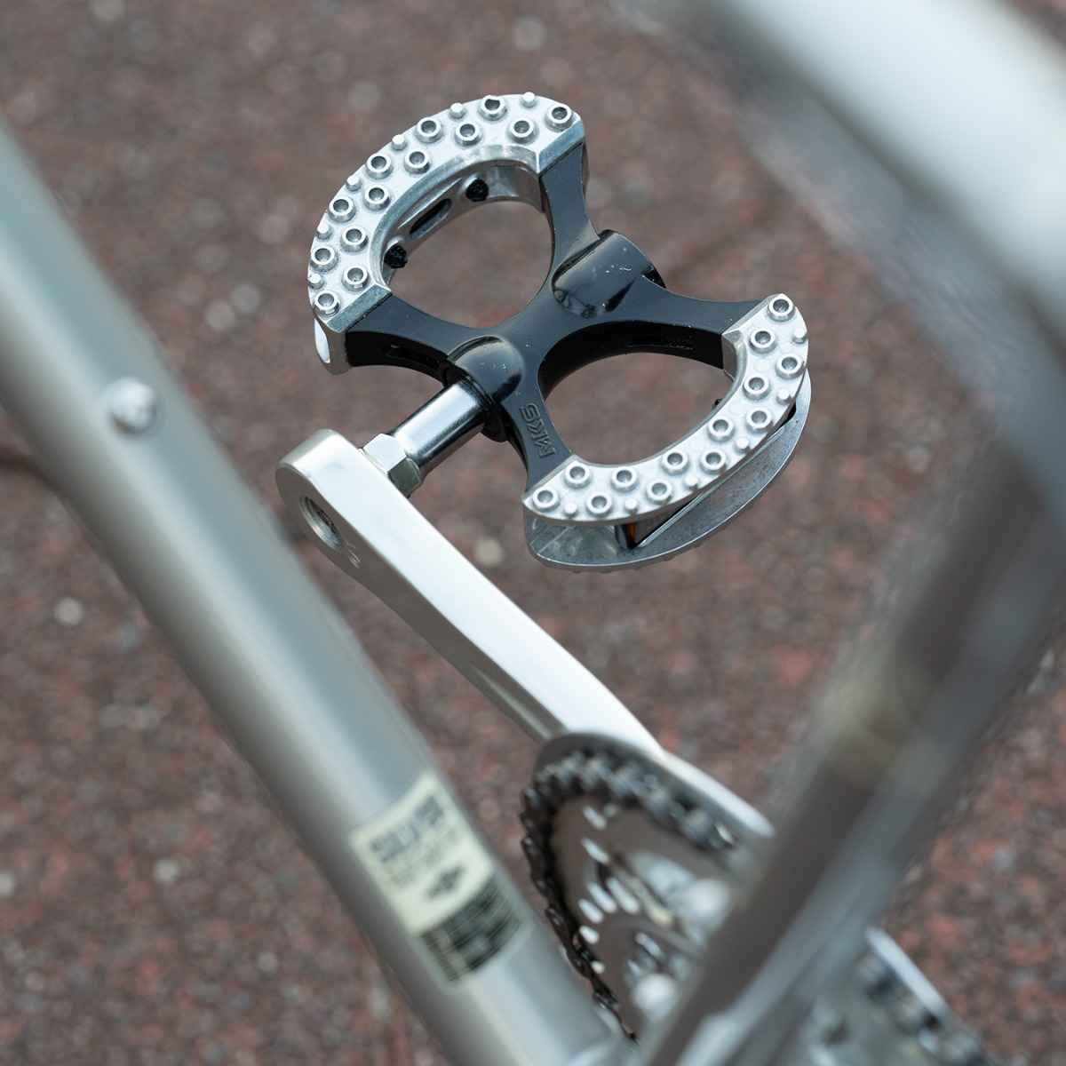 MKS Pambda BL Special black aluminum flat bicycle pedals made in Japan with a Blue Lug exclusive colourway.