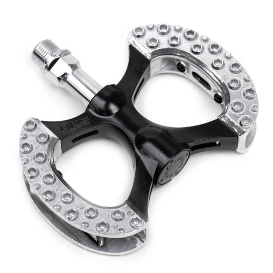 MKS Pambda BL Special black aluminum flat bicycle pedals made in Japan with a Blue Lug exclusive colourway.