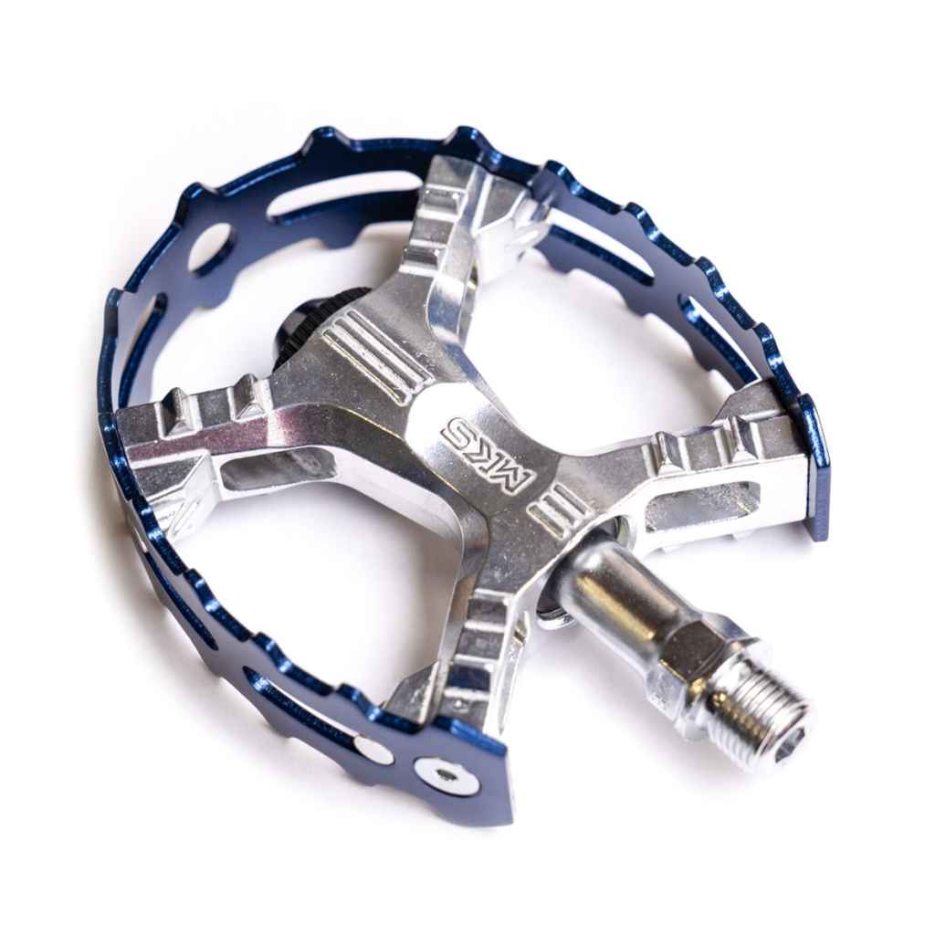 MKS for Blue Lug XC-III Bear Trap flat pedals, Made in Japan aluminum platform bicycle pedals with 9/16-inch spindles sold as a pair