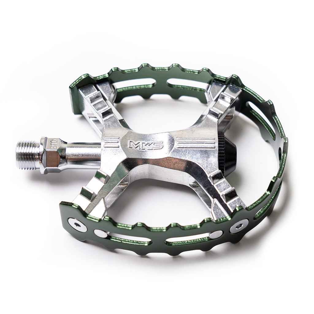 MKS for Blue Lug XC-III Bear Trap flat pedals, Made in Japan aluminum platform bicycle pedals with 9/16-inch spindles sold as a pair