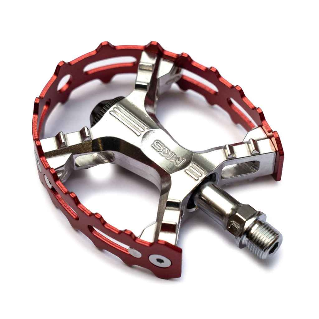 MKS for Blue Lug XC-III Bear Trap flat pedals, Made in Japan aluminum platform bicycle pedals with 9/16-inch spindles sold as a pair
