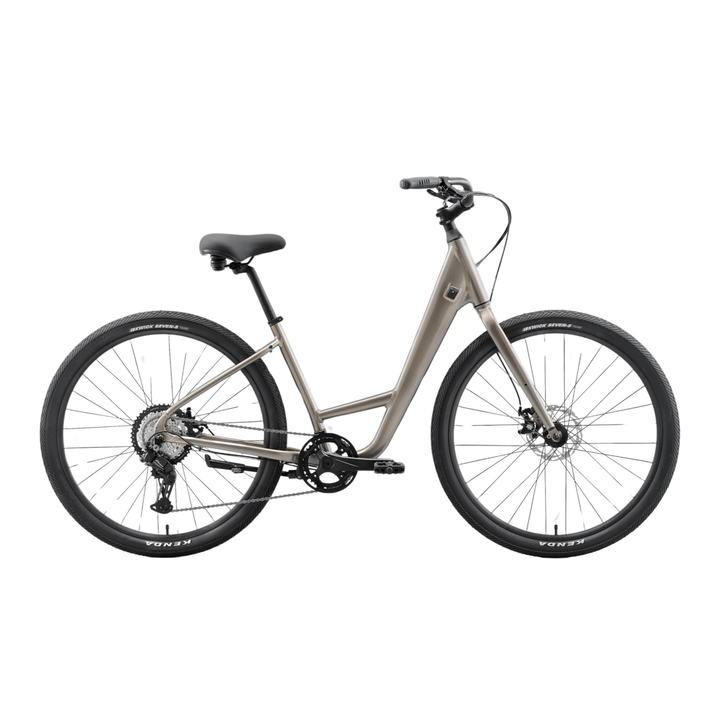 Norco Scene 2 step-through bike side view in silver colour