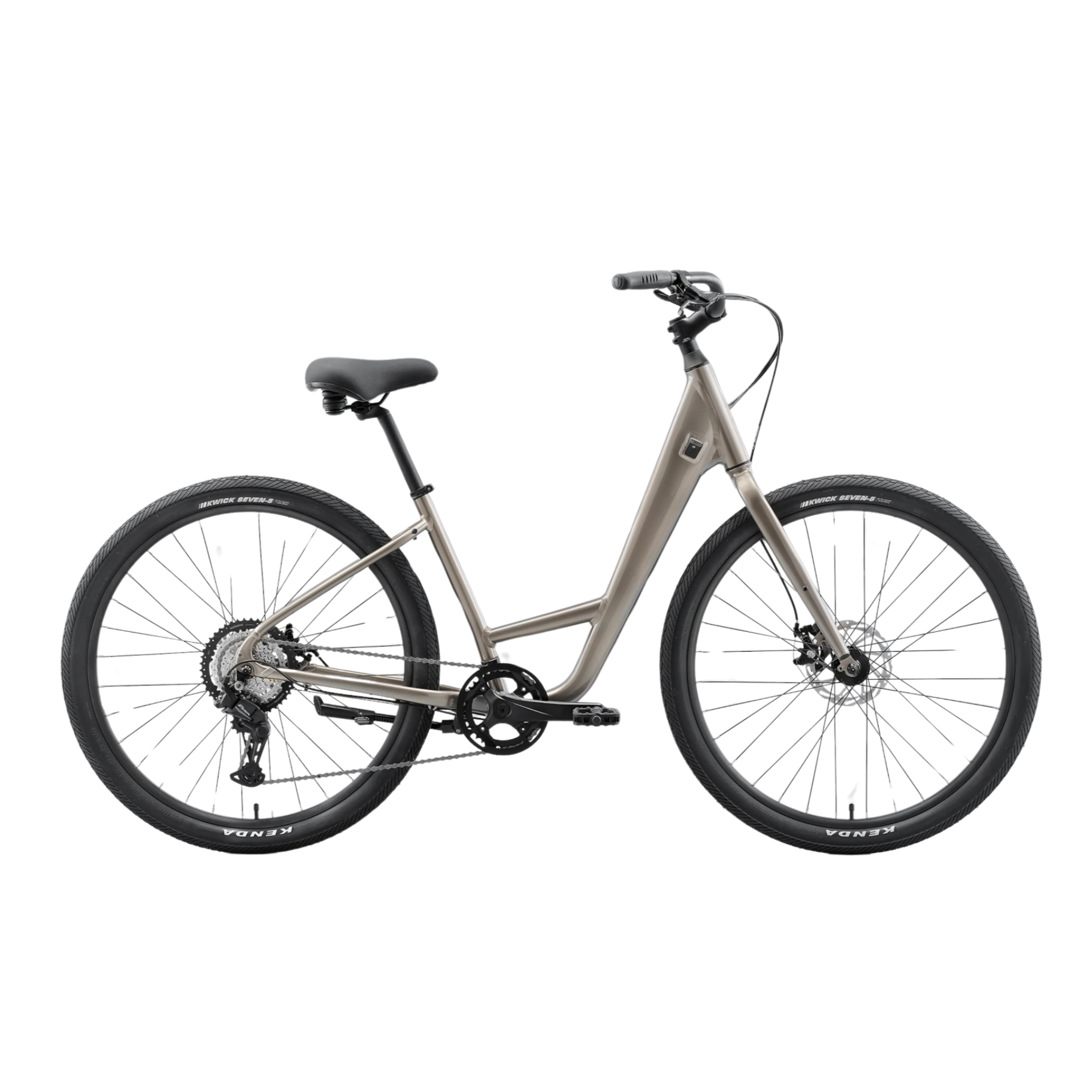Norco Scene 2 step-through bike side view in silver colour