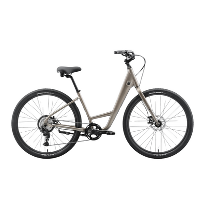 Norco Scene 2 step-through bike side view in silver colour