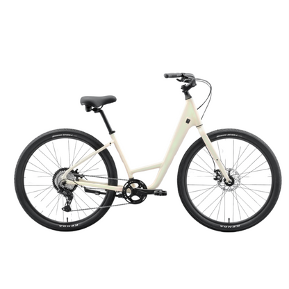 Norco Scene 2 step-through bike side view in unicorn fluff colour