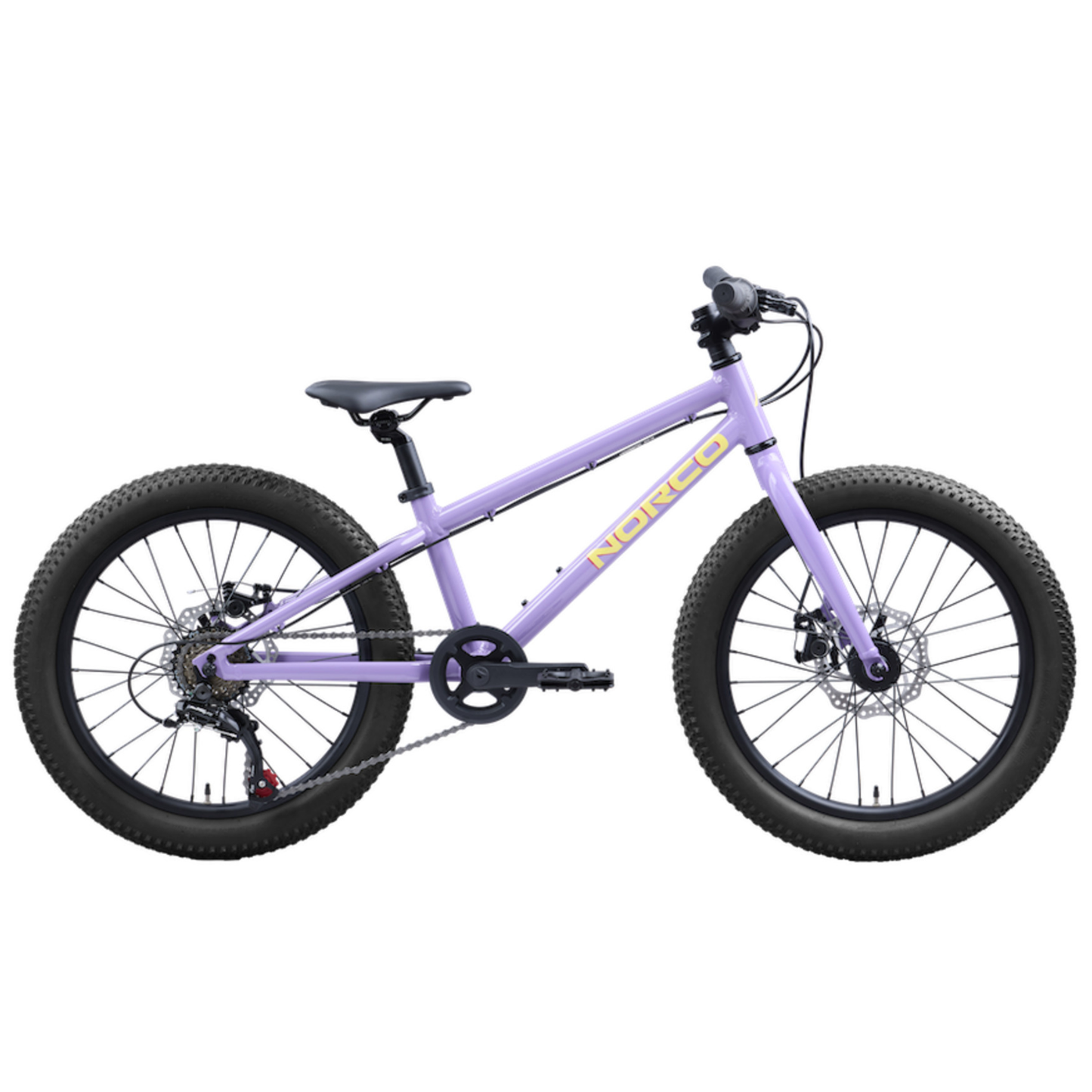 Norco Storm 20 Disc youth trail bike purple driving side view complete bike