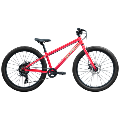 Norco Storm 24 Disc youth mountain bike red driving side full bike view