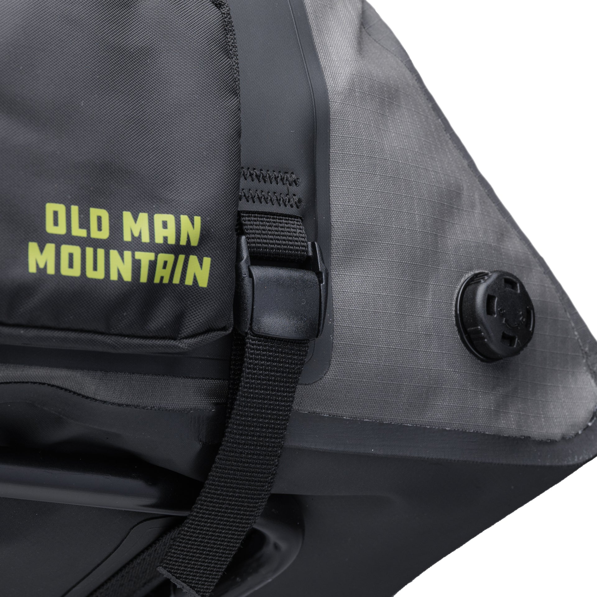 Old Man Mountain Atlas Rack Pack 12L strap close up view