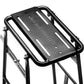Old Man Mountain Impala Lowrider front bicycle rack with extra-low pannier rails, aluminum cargo deck and adjustable fit for wheels up to 29". Designed for bikepacking, adventures and cargo.