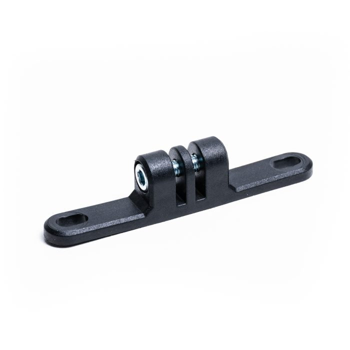 Old Man Mountain Manzanita Action Camera Mount with slotted 64–70mm attachment holes for mounting compatible lights, GPS devices and bikepacking accessories.