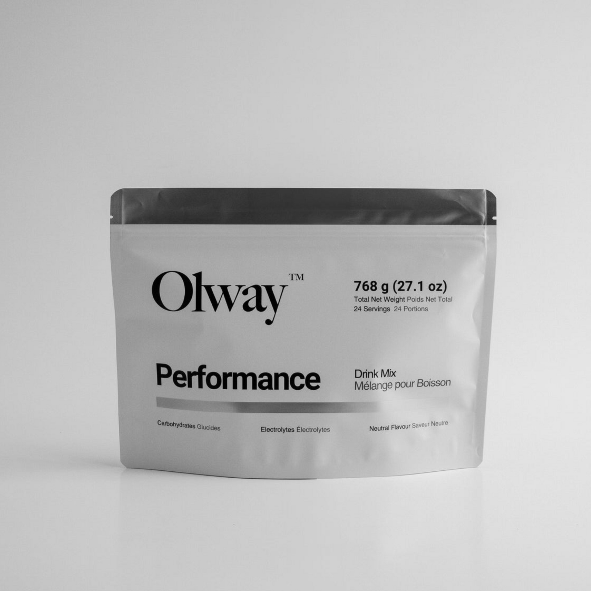 Olway Performance drink mix package on a gray background