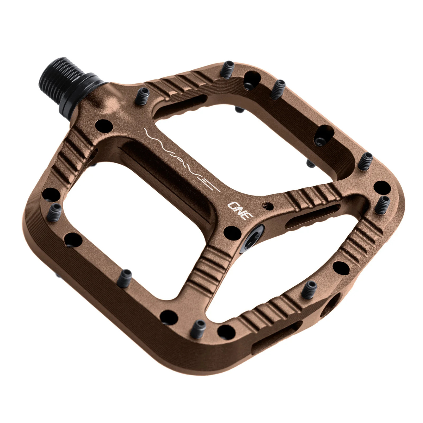 OneUp Components Wave Pedals flat pedals bronze diagonal view