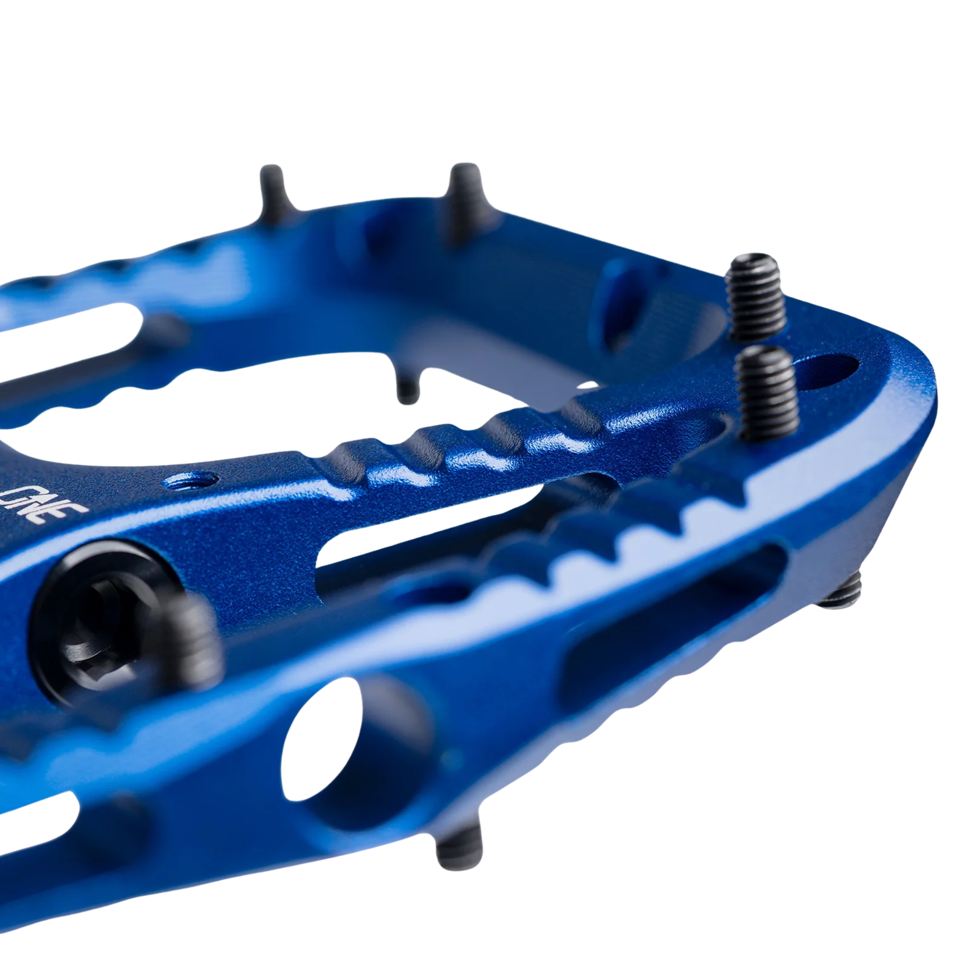 OneUp Components Wave Pedals hollow pin detail dark blue