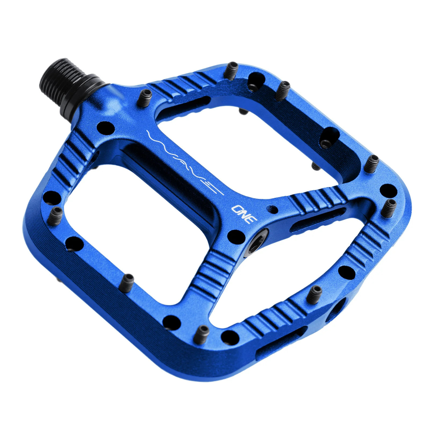 OneUp Components Wave Pedals flat pedals dark blue diagonal view