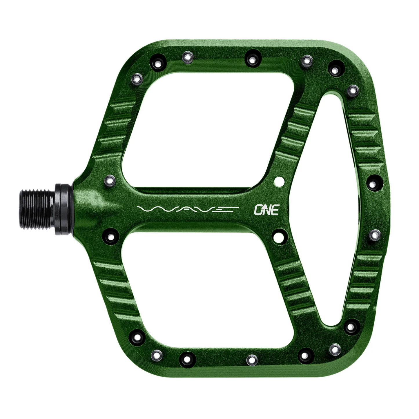 OneUp Components Wave Pedals flat pedals dark green top view