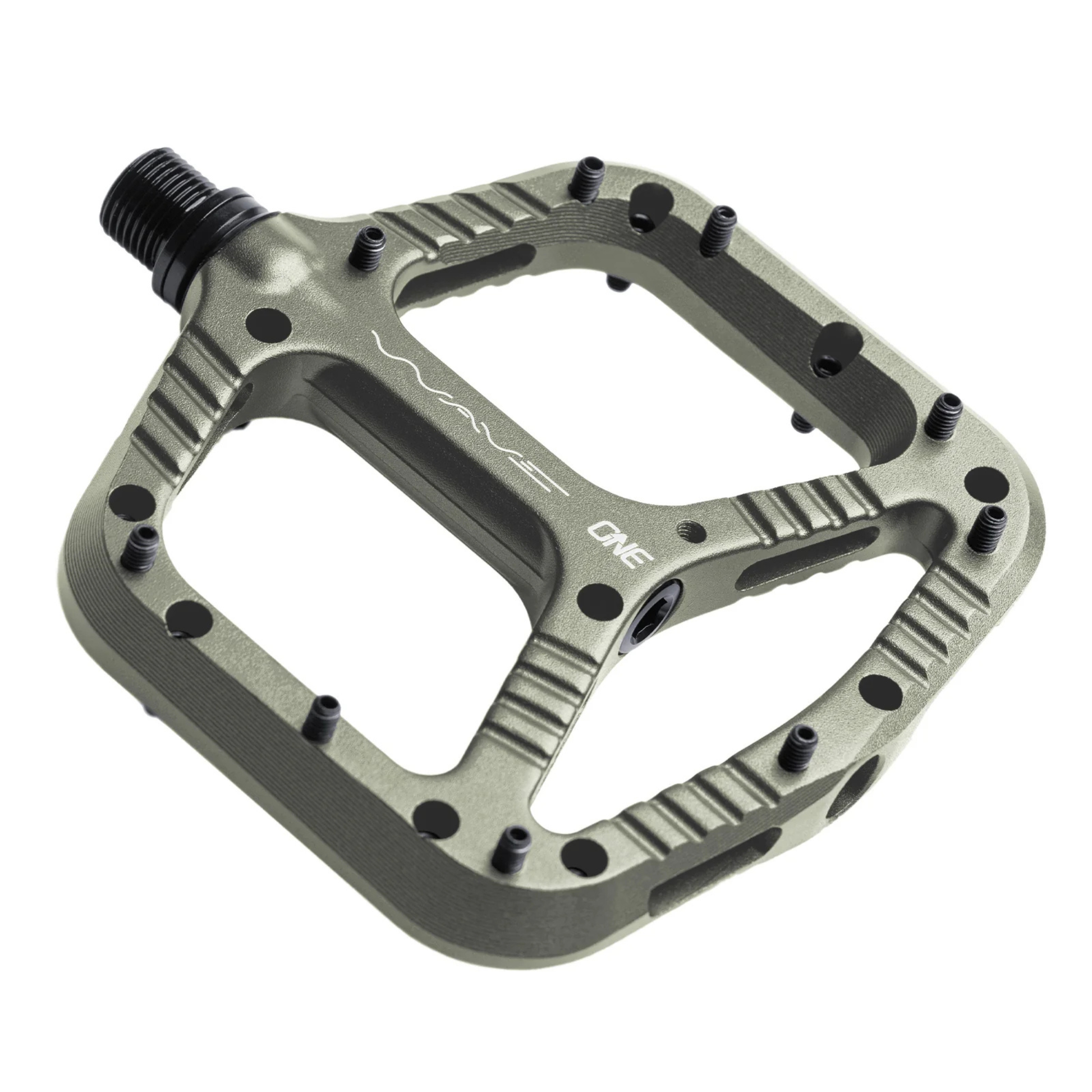OneUp Components Wave Pedals flat pedals grey diagonal view