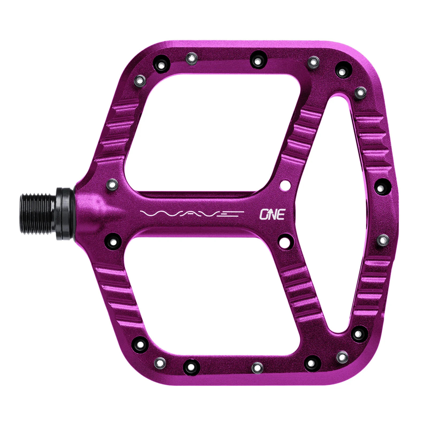 OneUp Components Wave Pedals flat pedals purple top view