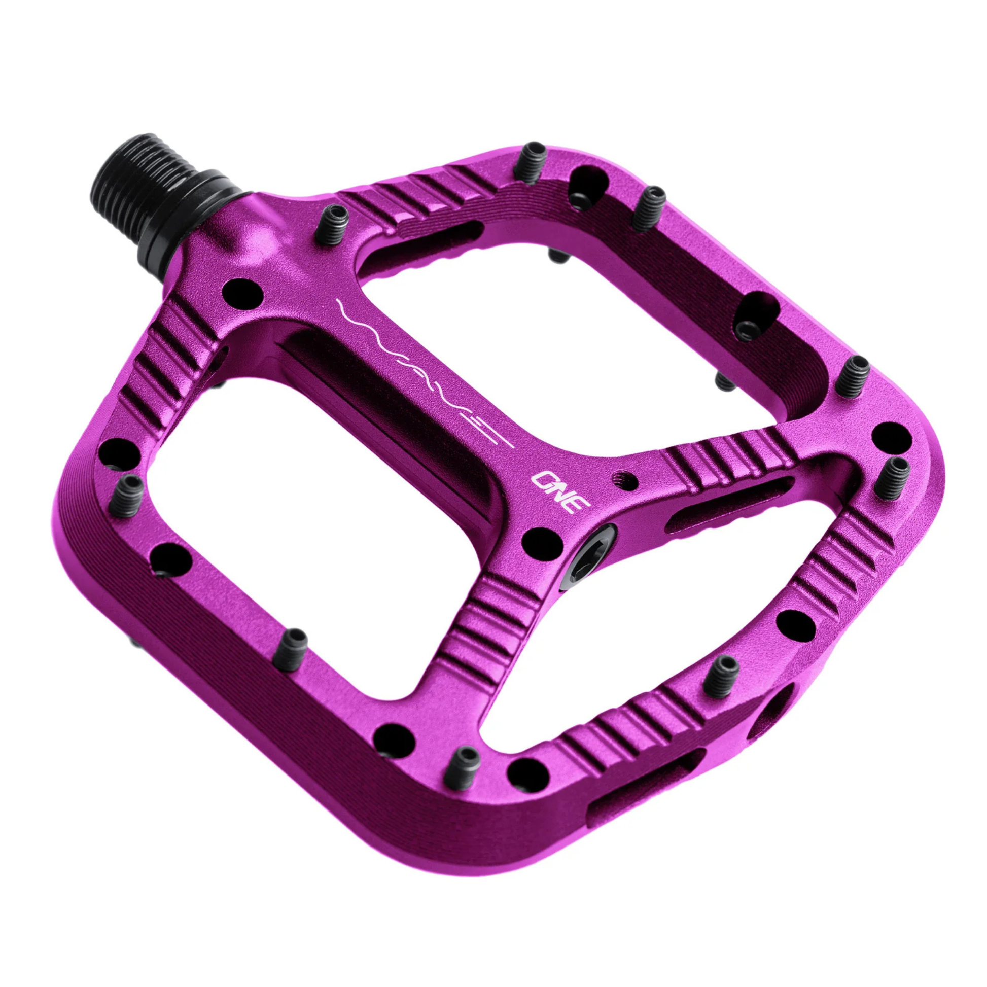 OneUp Components Wave Pedals flat pedals purple diagonal view