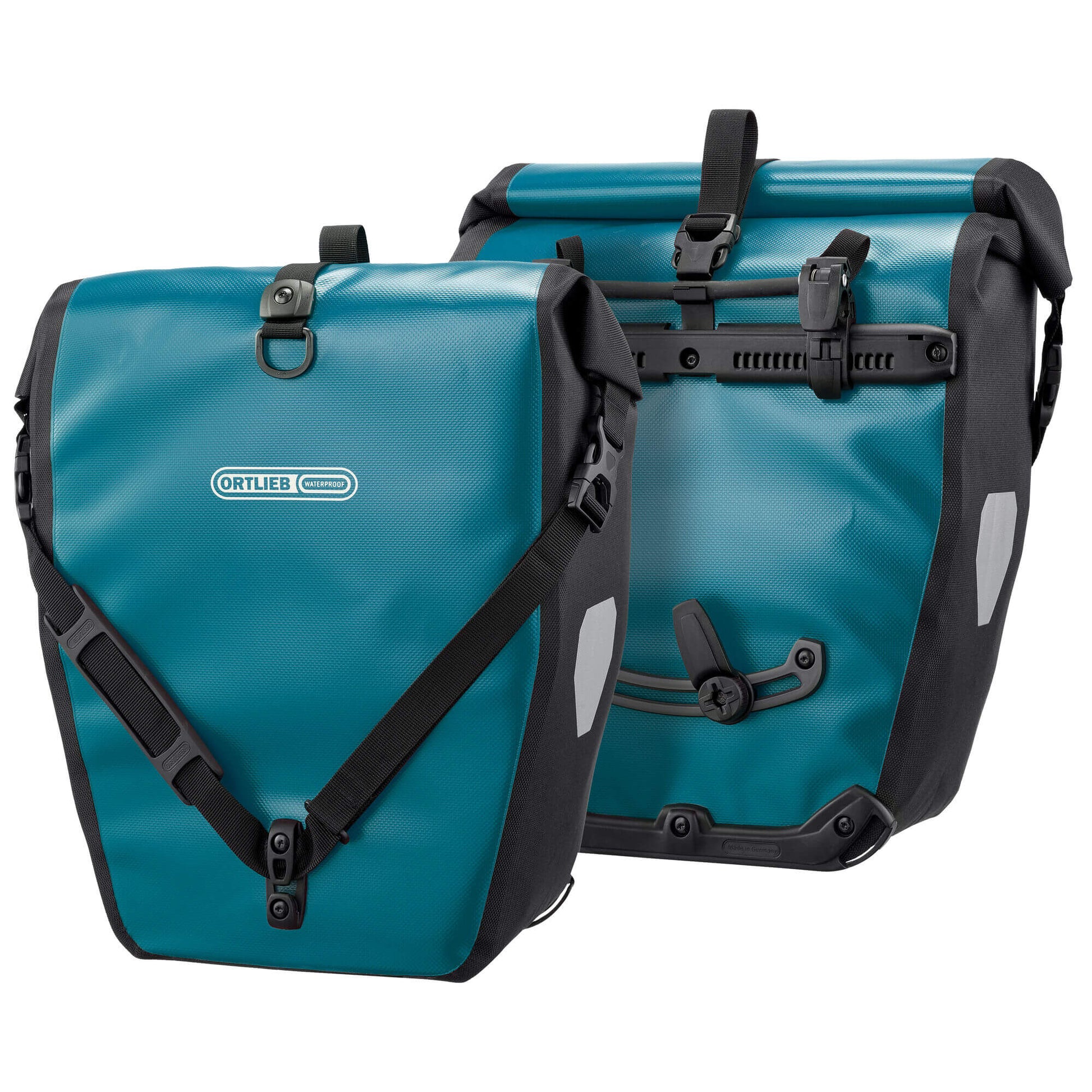 Ortlieb Back Roller Classic waterproof rear panniers in front of each other 