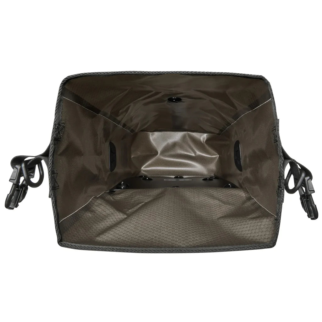 Ortlieb Gravel Pack 14.5L QL2.2 pannier Dark Sand opened inside view