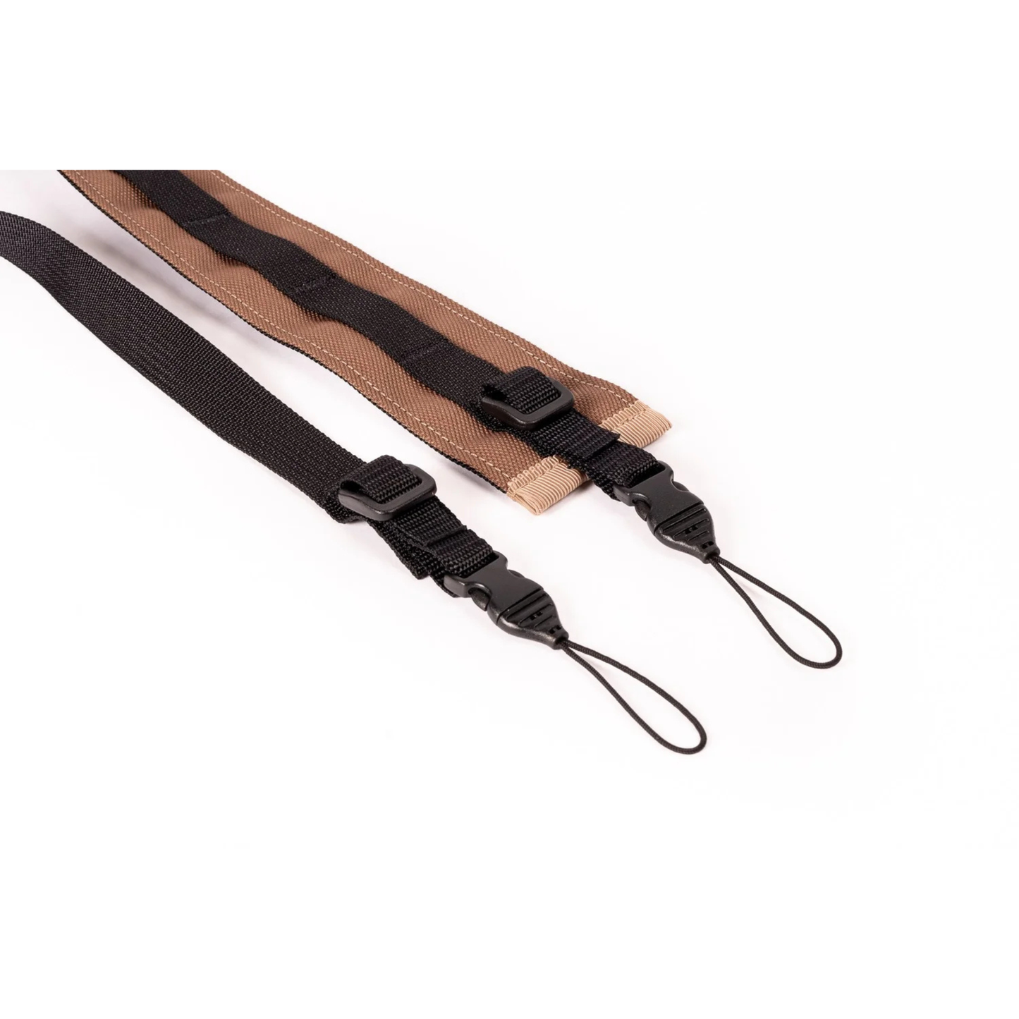 Outer Shell camera strap brown end tips