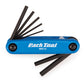 Park Tool AWS-10 fold up hex wrench set with the hex extended, side handle view 