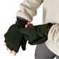 Patagonia Better Sweater Fleece Convertible Gloves/Mittens in Old Growth Green showing fingerless detail